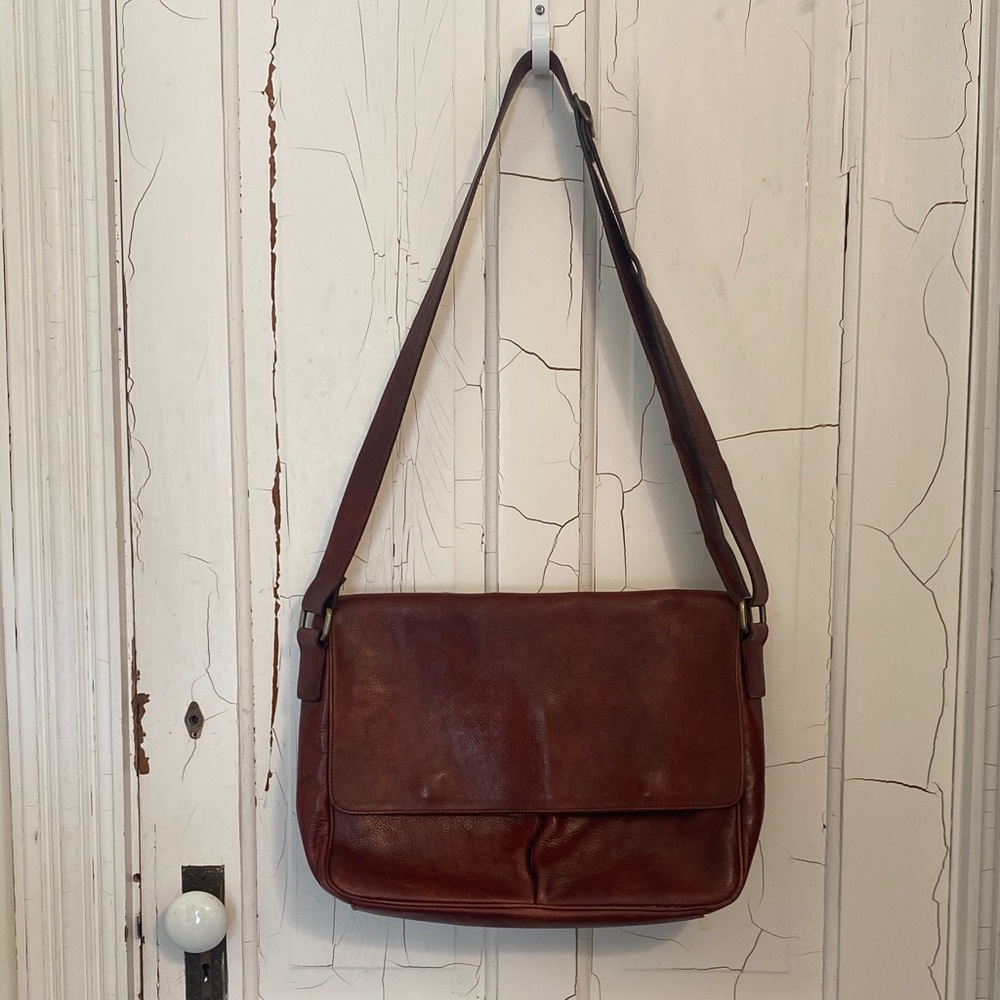 Moscardini Firenze Italian Brown Leather Messenger Bag